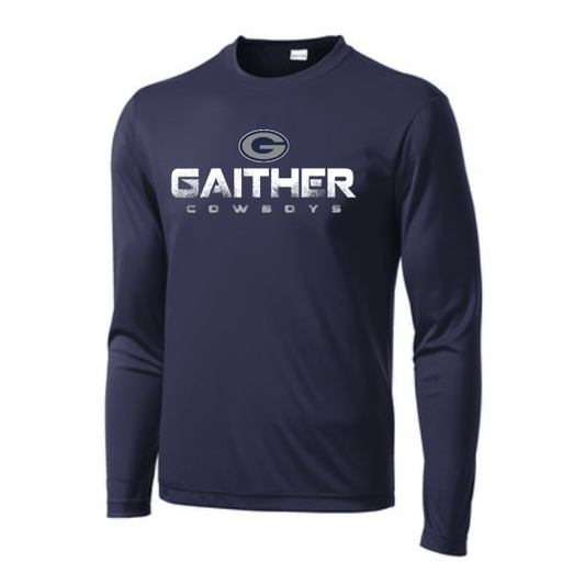 Gaither Straight Logo Dri-Fit Long Sleeve Tee